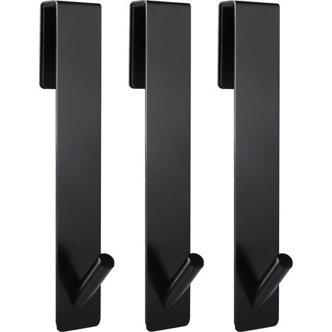 Verlängerte Türhaken (18 Cm) Für Rahmenlose Glastüren, Handtuchhaken, 3er-set, Schwarz