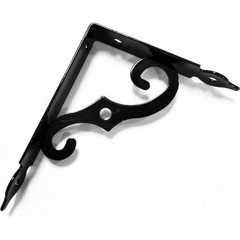Ahlsen Wandregal-halterung, 2er-set, Wandtablett-halterung 190 X 140 Mm, Metallwinkel Aus Schmiedeeisen In Schwarz, Befestigungswinkel Für Wanddekoration, Wandregal, Küchenregal
