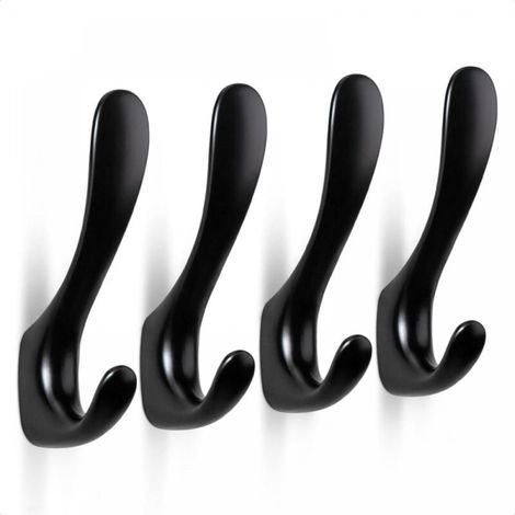 4er-set Wandhaken Aus Zinklegierung Zum Schrauben, Einzelne Wandhaken, Haken Für Kleidung, Hüte, Handtücher, Rucksäcke (schwarz)