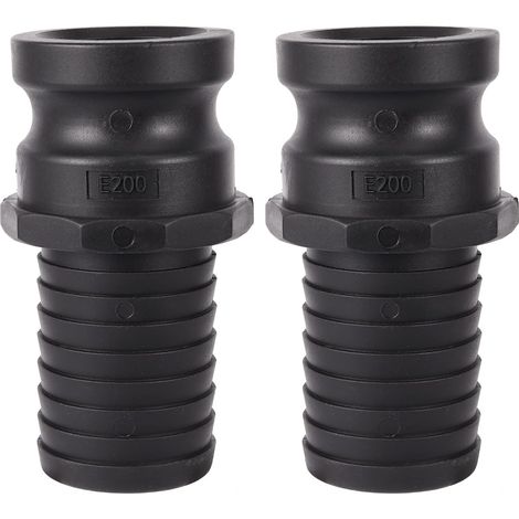 2 Stück Camlock-verbinder Aus Polypropylen, Nockenkupplung - Standardanschluss Typ E - Männlicher Adapter Mit 2" Außengewinde