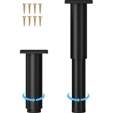 18 Cm Verstellbare Küchenfüße, Schwarz, 2 Stück Verstellbare Möbelfüße, Höhenverstellung Von 0 Bis 150 Mm, Schrankfüße Mit Schrauben