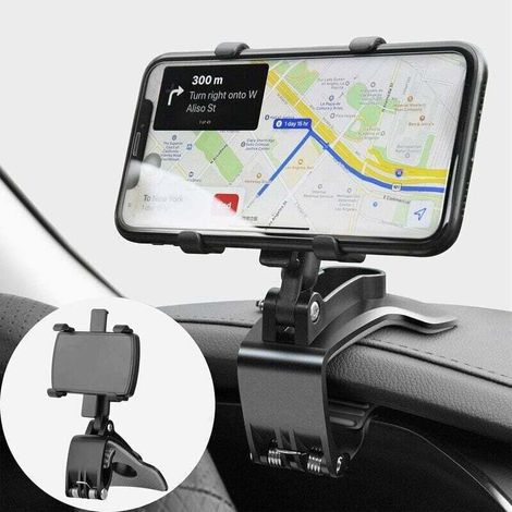 360-grad-drehbare Auto-handyhalterung, Armaturenbrett-halterung Für Mobiltelefone, Kfz-telefonhalterung Für Gps Und Smartphones Von 4 Bis 7 Zoll (schwarz)
