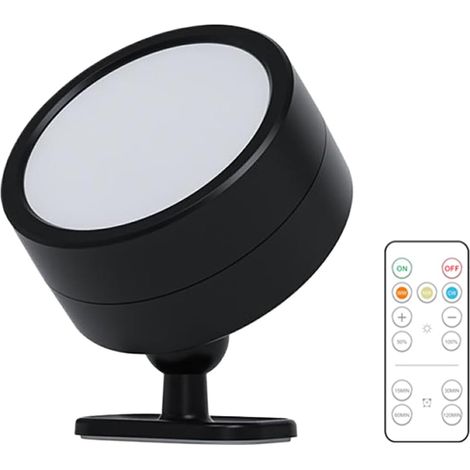 Dekorative Wandleuchte Mit Fernbedienung, Led-lichtquelle Mit Fernbedienung Und Schalter, Abs-wandlampe, Schwarz, 1 Lampe