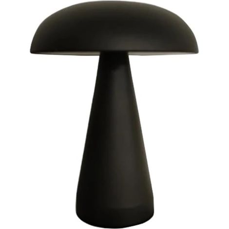 Wiederaufladbare Led-nachttischlampe In Pilzform, Ideal Zum Lesen, Für Das Schlafzimmer Oder Das Büro, Schwarz