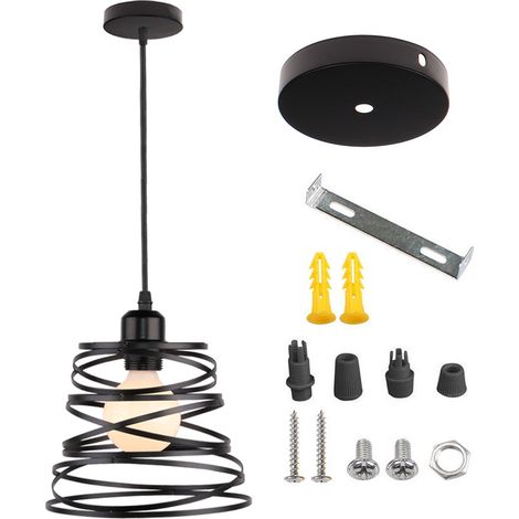 Retro Metallkäfig E27 Deckenleuchte, Industrielle Schwarze Retro Hängeleuchte