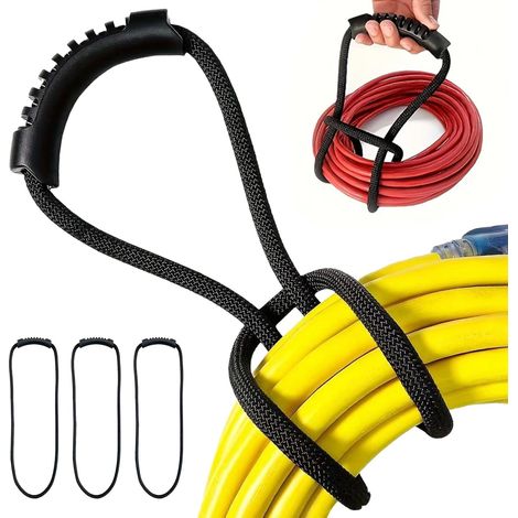 3er-set Kabelorganizer Mit Verlängerung Und Haken (60 Cm), Kabelbinder Mit Griff, Schwere Aufbewahrungsgurte Zur Ordnung Von Wasserschläuchen In Garagen Und Werkstätten