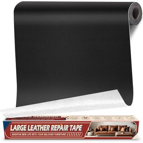 Selbstklebendes Leder-reparaturpatch, 43x200cm Kunstleder-aufkleber Für Sofa, Leder-reparaturset Für Möbel, Autositze, Bürostühle, Bootssitze, Schwarz