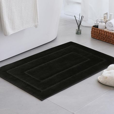 Rutschfeste, Weiche, Saugfähige, Maschinenwaschbare Badematte Für Badezimmer Und Duschen, 50 X 80 Cm, Schwarz