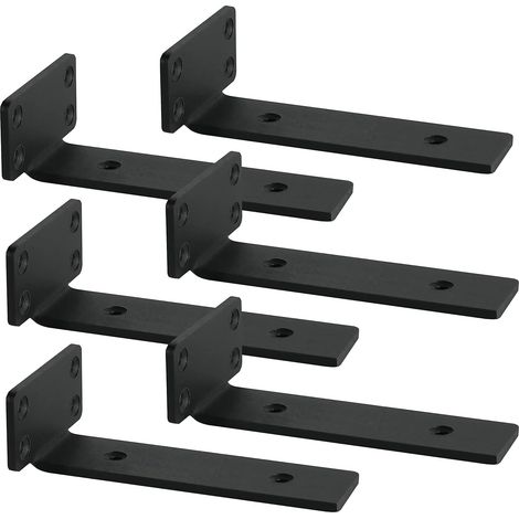 Wandhalterung Für Regal, 40 X 150 Mm, Stärke 4 Mm, Schwarz, 6er-pack, Hochfeste Wandhalterung.
