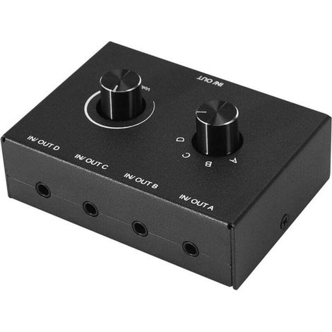 4-port Audio-schalter, 3,5-mm-aux-stereo-wahlschalter, Umschaltbox Mit 1 Ausgang/1 Eingang