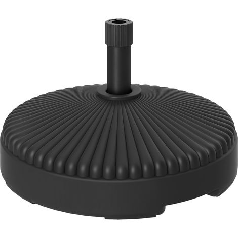 Runder Sonnenschirmständer Aus Hdpe, Befüllbar Mit Wasser Oder Sand, Für Terrasse, Pool Und Patio, Ø 55 X 30 Cm, Schwarz