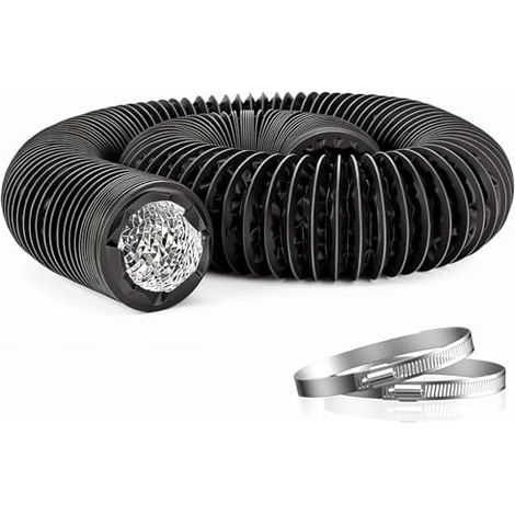 Gaine Vmc 80mm Abluftschlauch Für Wäschetrockner 6m Flexibler Pvc-heizungsschlauch Aluminium-lüftungsrohr Mit 2 Stahl-schellen