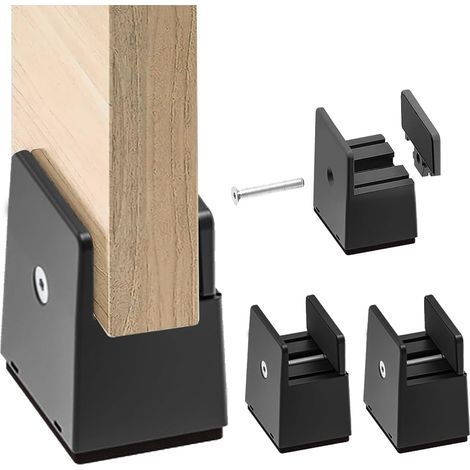 4er-set Bettfuß-erhöher 5 Cm Für Tisch, Stuhl, Sofa, Möbel-erhöher Mit Verstellbarer Breite 5 Cm, Tragkraft 50 Kg, Schwarz