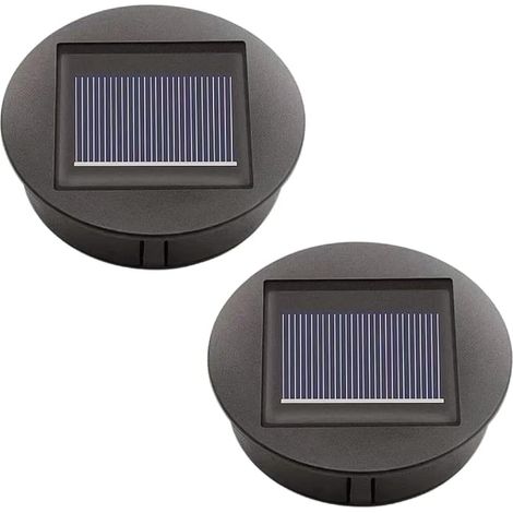 Set Aus 2 Ersatz-solarlampen Mit Led - Solarpanel - Ersatzabdeckung - Für Außenbeleuchtung - Für Gartendekoration