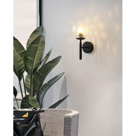 Moderne Wandleuchte Led-wandleuchte Led-spiegelleuchte Glas-led-wandleuchte Moderne Innenraum-wandleuchte. Abdeckung Mit Einfarbigem Schwarzem Wasserlichtmuster