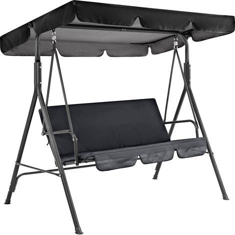 Noir Ersatzdach Für 3-sitzer Gartenschaukel, Universelle Ersatzplane Für Außengartenschaukel, Wasserdichter Uv-schutz, Abdeckung Für Schaukeldach