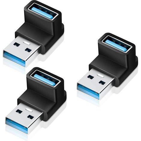 2er-pack Usb-a Auf Usb-a Winkeladapter 90°, Usb 3.2 Mit 10 Gbps Hochgeschwindigkeit, Kompatibel Mit Smartphones, Laptops, Tablets, Externen Festplatten, Druckern Und Mehr