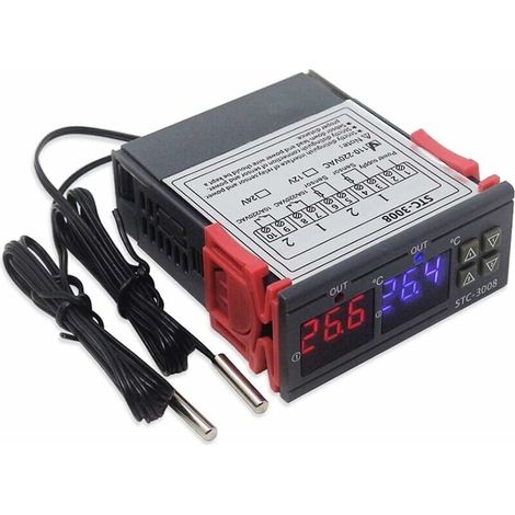 Intelligenter Digitaler Temperaturregler Mit Dual-sonde, Digitale Thermostat-anzeige Stc-3008, Zweistufiger Heiz- Und Kühlmodus (ac 110-220v) - Liaiki