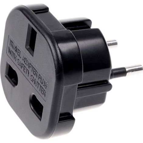 Reiseadapter - Britisch 3-polig Schwarz - Britischer Standardstecker Auf Amerikanischen Standardstecker