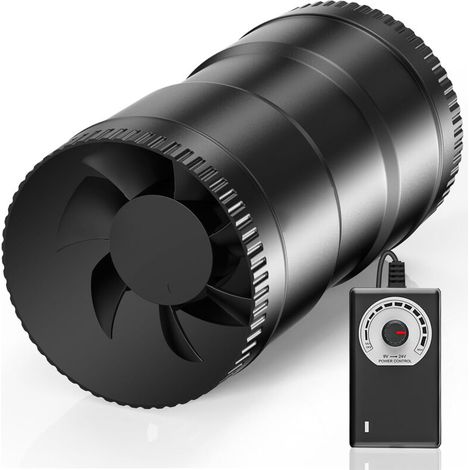 Inline-lüfter 100 Mm 6 W 221 M³/h Lüftung Mit Dimmer Für Feuchte Keller, Garagen, Hydrokultur [energieeffizienzklasse B]