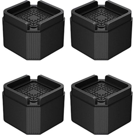 Satz Von 8 Quadratischen, Verstellbaren Möbelunterlegern, Robust Für Tischbeine, Geeignet Für Betten, Sofas, Schreibtische, Kommoden Und Couches, 5 Cm