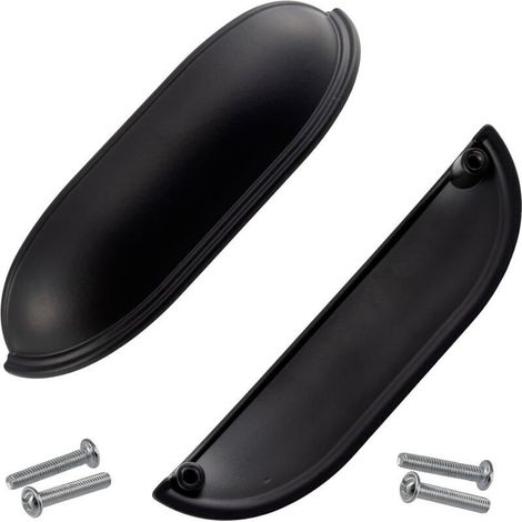 2er-set Möbelgriffe Mit 96 Mm Lochabstand – Für Schranktüren, Kleiderschrank, Schubladen, Inneneinrichtung, Dekoration, Küche, Wohnzimmer, Montage – Aus Metall – Farbe: Mattschwarz