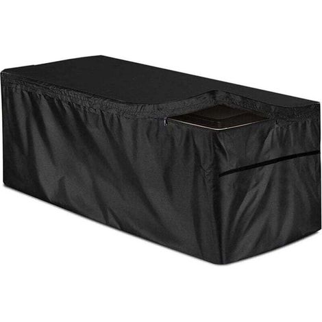 Wasserdichte Gartenabdeckung Aus 210d Oxford-gewebe, Abdeckung Für Außen-aufbewahrungsbox Mit Reißverschluss, Terrassenbox-abdeckung, Schwarz L:158x76x71cm