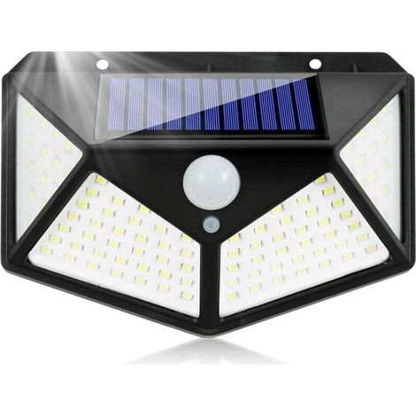 Solarer Bewegungsmelder-projektor 100 Led Ip65 Wasserdicht 3 Beleuchtungsmodi 6500k Licht Für Garten Und Garage