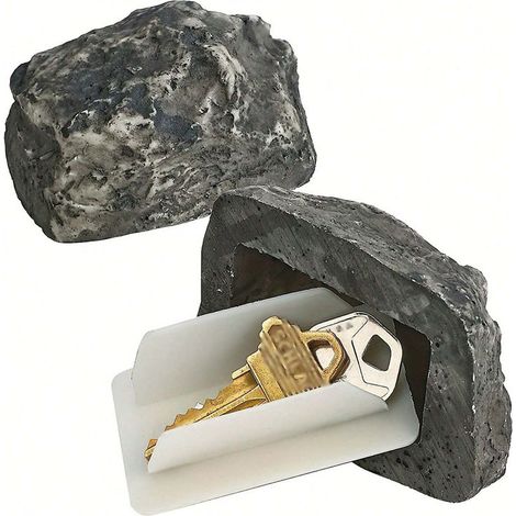 Schwarzer Schlüsselsafe, 8,35 X 74,5 Cm, 2 Stück, Externer Schlüsselsafe Für Terrasse/tür Mit Kleinen Dekorationssteinen.