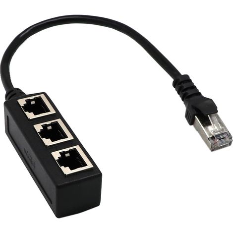 Ethernet-verteilerkabel Rj45, Rj45-adapter Stecker Auf 3 Buchsen, Professioneller Ethernet-switch-adapterkabel Für Ethernet-steckdosenanschluss Im Büro Und Zu Hause
