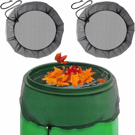 Filet Für Regenwassersammler, 2 Stück, Verstellbare Abdeckung Aus Mesh-gewebe Für Regenwassersammler Mit Verstellbarem Kordelzug Für Den Außenbereich
