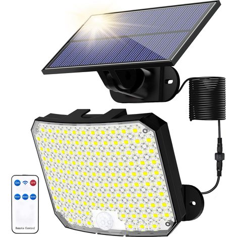 Solarleuchten Für Den Außenbereich, 118 Led Solar-bewegungsmelder Mit Fernbedienung, Wasserdichte Ip65 Gartenleuchte
