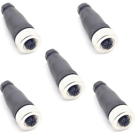 5 Stück M12 5-polige Buchsenstecker, Ip67 Wasserdicht, A-codiert, Gerade 5-polig, Vor Ort Verschraubbar, Sensor 12mm M12 5-adriges Rundsteckverbindungs-zubehör Für Die Industrieautomatisierung 125v 4a