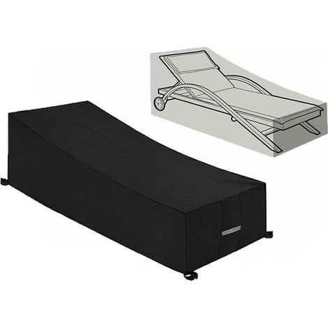 Schutzhülle, Wasserdicht, Winddicht, Uv-beständig, 210d Oxford-gewebe Schutzhülle Für Sonnenliege, Liegestuhl (210x75x40/80cm) – Schwarz
