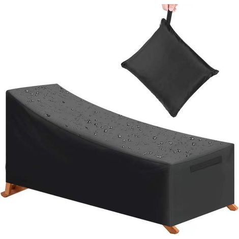 Schutzhülle, Wasserdicht, Winddicht, Uv-schutz, 210d Oxford-gewebe, Sonnenschutzhülle Für Liegestuhl (210x75x40/80cm) - Schwarz