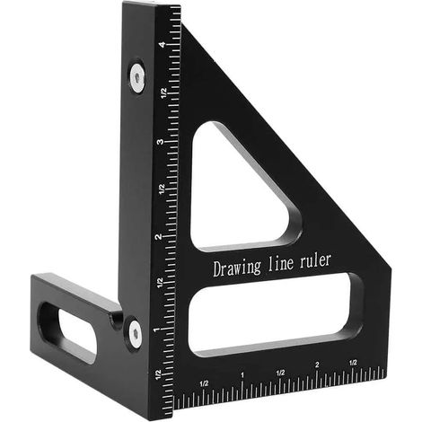 3d-dreieck-polygonregel Aus Aluminiumlegierung, Schwarz, 11 Cm Lang, Tragbares Präzisionsmesswerkzeug Für Ingenieure Und Schreiner.