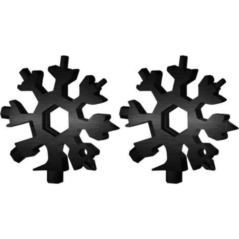 18-in-1-multifunktionsschneeflocken-werkzeug – Ideal Für Angeln, Wandern Und Andere Outdoor-aktivitäten – 2er-pack, Schwarz