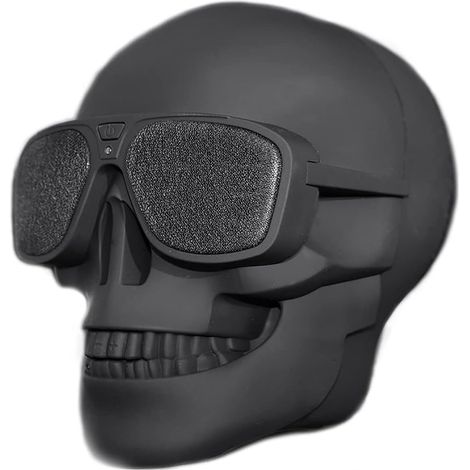 Kabelloser Bluetooth-lautsprecher Skull, Tragbare Stereo-lautsprecher, Exklusiver Usb-modus Mit Privatem Usb-audio, Geeignet Für Indoor- Und Outdoor-partys, Schwarz