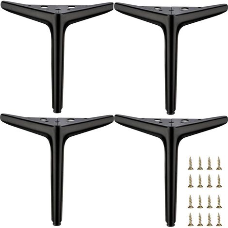 Satz Von 4 Möbelbeinen Aus Mattem Schwarzem Metall, 7 Zoll, Moderne Stil-möbelbeine, Ersatz Für Tv-ständer, Sofas, Stühle, Schränke