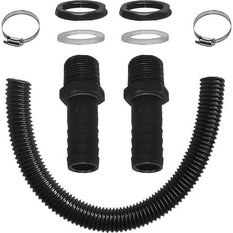 Anschlussrohr Für Regenwassersammler, Einschließlich 2 Rohrmuffen Mit Kontermutter – Anschlussset Für Regentonne, 50 Cm, 25 Mm