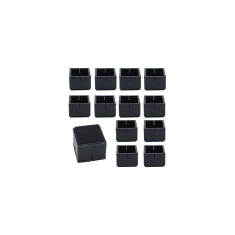 12 Stück Quadratische Stuhlbein-schoner 42-48 Mm, Pvc-kappen Mit Filz Für Tisch- Und Stuhlbeine, Schwarze Quadratische Stuhlbein-schoner Für Stuhl-, Tisch- Und Sofabeine