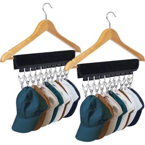 Zweiteiliger Baseballkappen-ständer Mit 10 Edelstahlclips – Aufbewahrungs- Und Ausstellungsständer, Schwarz, Ideal Zur Aufbewahrung Von Hüten Und Accessoires.