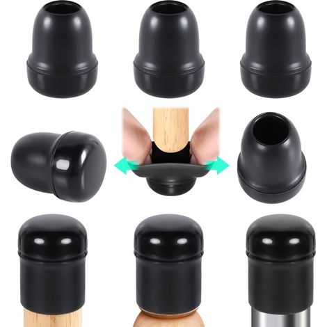 14-20 Mm Stuhlbeinkappen Mit Teflonboden, 24 Stück Runde Silikon-stuhlkappen, Möbelbeinabdeckungen, 1-zoll-teflongleiter, Kratzfest Und Elastisch