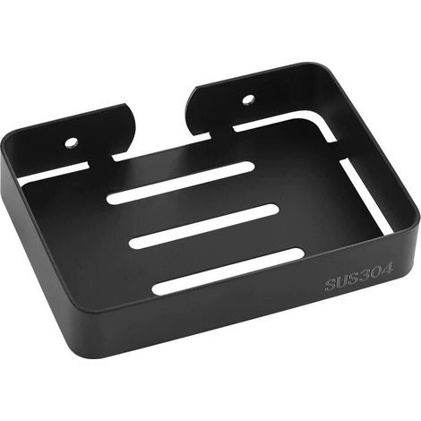 Schwarze Edelstahl-seifenschale Mit Schrauben Zur Wandmontage, Robuste Seifenablage Für Stückseife, Elegante Seifenschale Für Dusche, Badezimmer, Küche, Waschbecken Und Badewanne