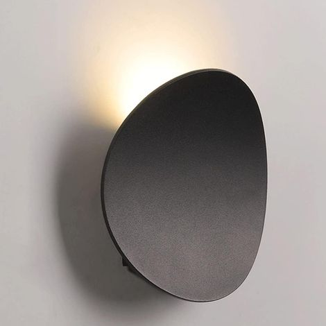 Innen- Und Außen-wandleuchten, Moderne 7w Led-wandleuchten Aus Aluminium Mit Auf- Und Abstrahlung Für Flur, Schlafzimmer Und Wohnzimmer (schwarz, 3000k)