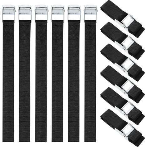 12er-pack Zurrriemen, 25 Mm X 0,5 M Spanngurt, Fahrradtransportgurt Mit Verschlussschnalle, Nach Din En 12195-2, Geeignet Für Kleintransporter, Motorräder, Lkw Und Ladungssicherung (schwarz)