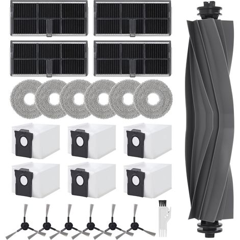 24-teiliges Zubehörset Für Saugroboter Mova E30 Ultra / Für Dreame L10s Ultra Gen 2 / L10s Pro Ultra Heat / X30 Ultra, 6 Staubbeutel, 6 Wischmopps, 4 Filter, 6 Seitenbürsten