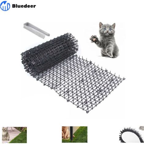 Anti-katzen-matte Mit Spitzen, 200 X 30 Cm Abschreckmatte Für Katzen, Hunde Und Tiere, Mit 8 U-förmigen Bodenankern, Natürliche Und Ökologische Katzen- Und Hundeschutzmittel Für Garten Und Zäune