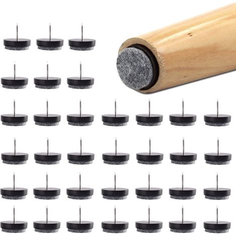 48 Stück Möbelgleiter, Runde Filzgleiter Ø 24mm, Kratzfest Für Böden, Möbelfilz-pads Zum Schutz Von Tisch-, Stuhl- Und Möbelfüßen (schwarz)