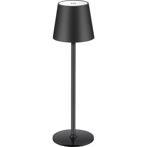 Kabellose Schwarze Schreibtischlampe 10 X 10 X 38 Cm, 1 Led, Wiederaufladbar, Mit Touch-steuerung, Ideal Für Restaurants, Schlafzimmer Und Bars.